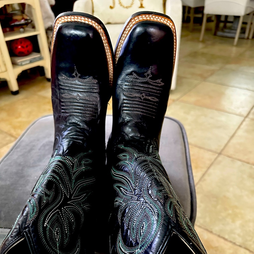 Roper Leather square toe Western Riding boots 9 Excellent